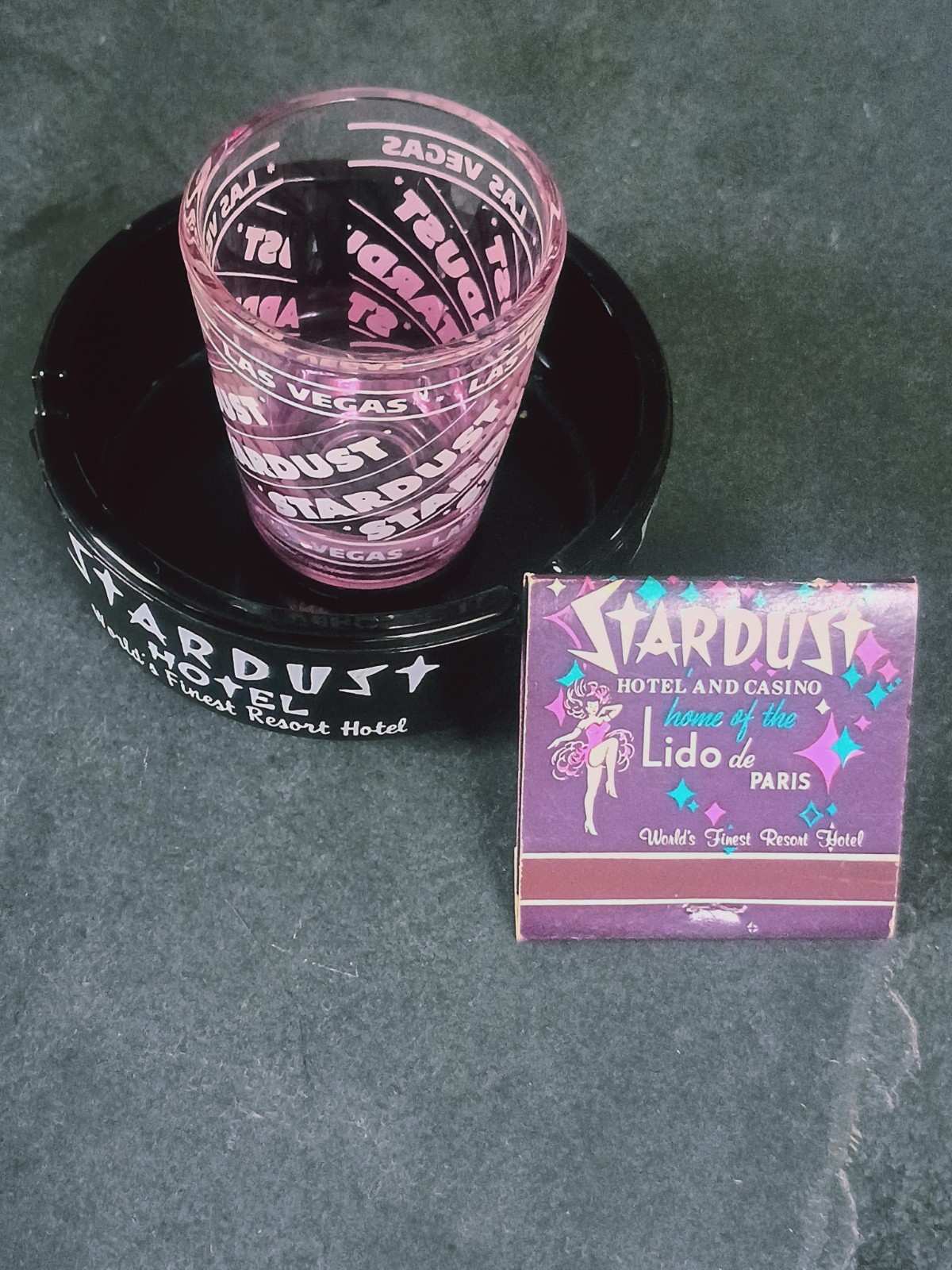 *STARDUST* Vintage Las Vegas Stardust Casino Barware Lot Ashtray Shot Glass Matc