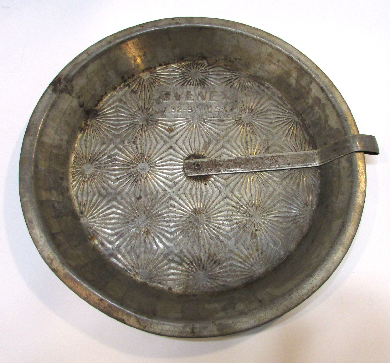 Antique 1930s Ovenex USA N92 Starburst Textured Bottom 9\