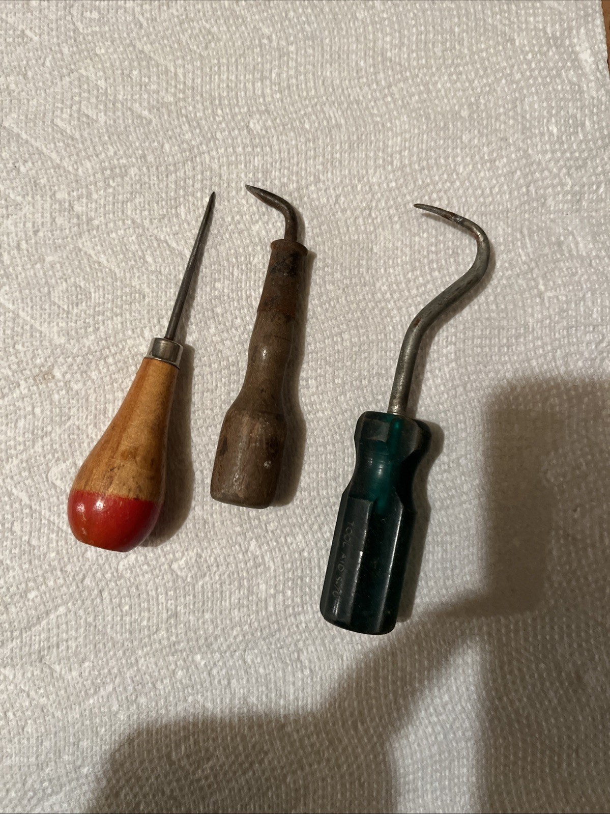 Lot Of 3 Vintage Picks / Awls