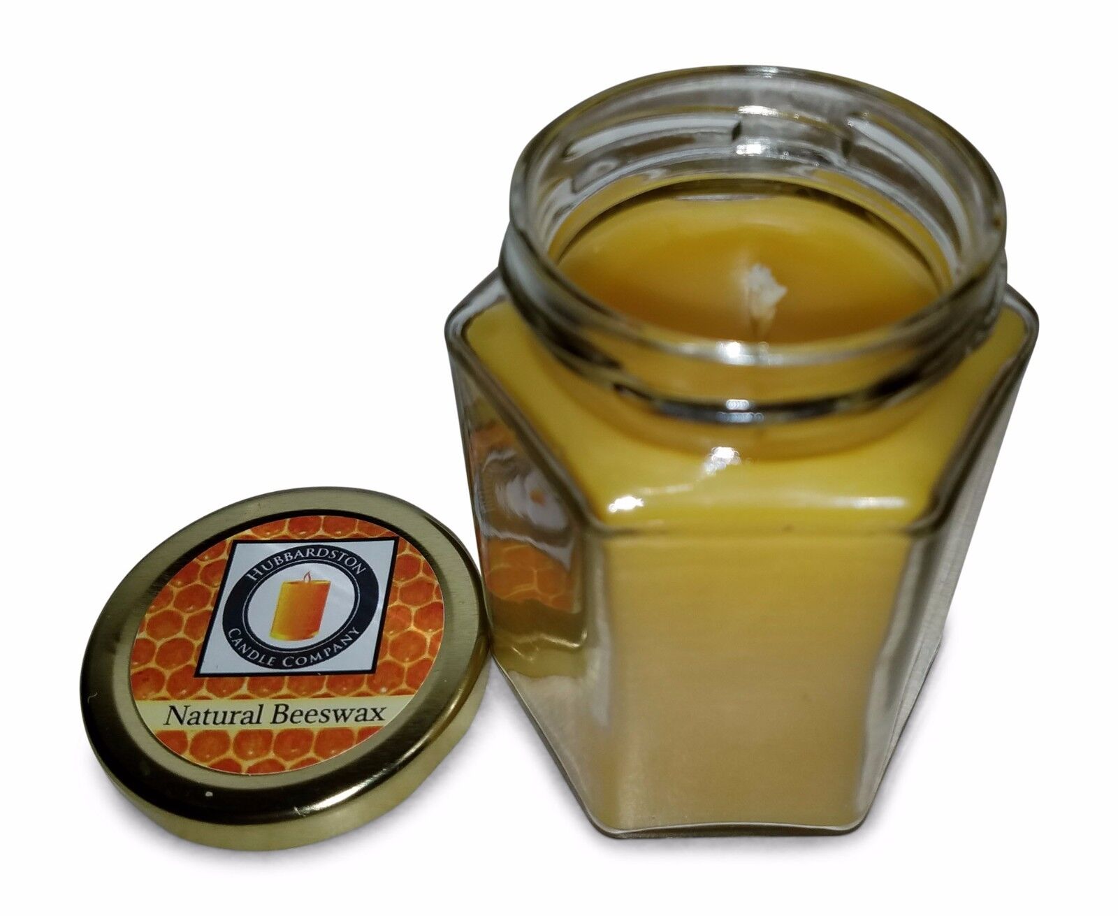 100 Percent  Pure Beeswax Jar Candle, 12 oz, Natural Honey Scent