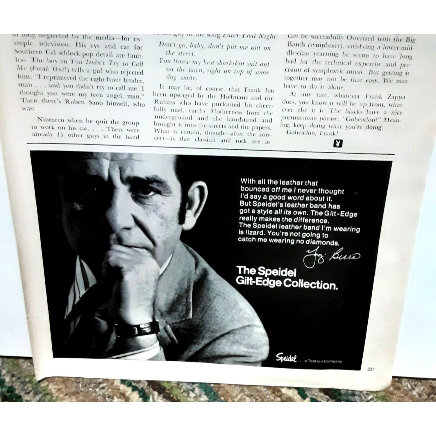 Vintage 1971 Speidel Yogi Berra Gilt Edge Ad Original epherma Vintage 1971 Speidel Yogi Berra Gilt Edge Ad Original epherma