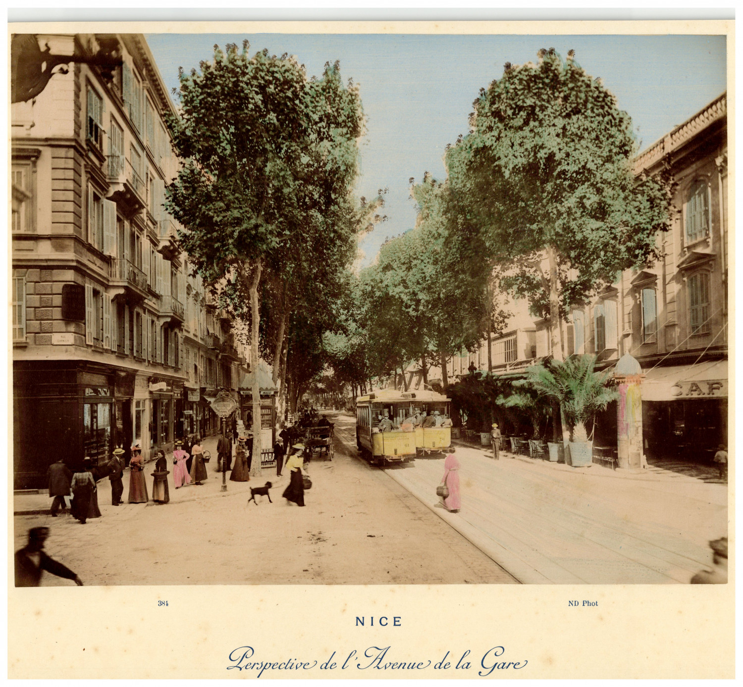 France, Nice, Perspective de l'Avenue de la Gare Original vintage print France, Nice, Perspective de l'Avenue de la Gare Original vintage print
