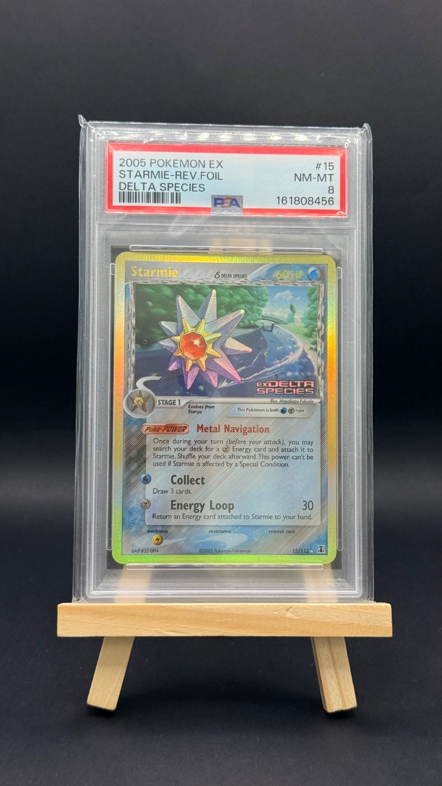 Pokemon Card - Starmie 15/113 - EX Delta Species - Holo - PSA 8 Mint