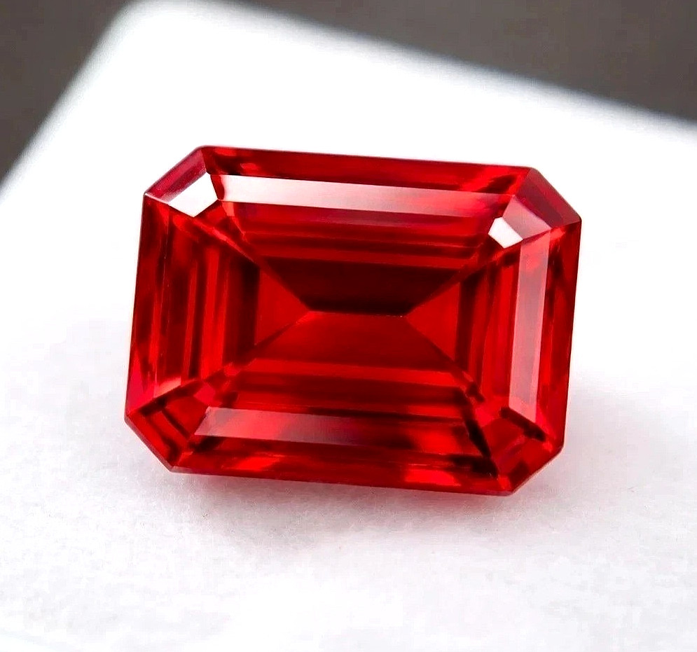 9.05 Ct Natural Burmese Red Ruby Most Rear Emerald Cut Certified Loose Gemstone 9.05 Ct Natural Burmese Red Ruby Most Rear Emerald Cut Certified Loose Gemstone
