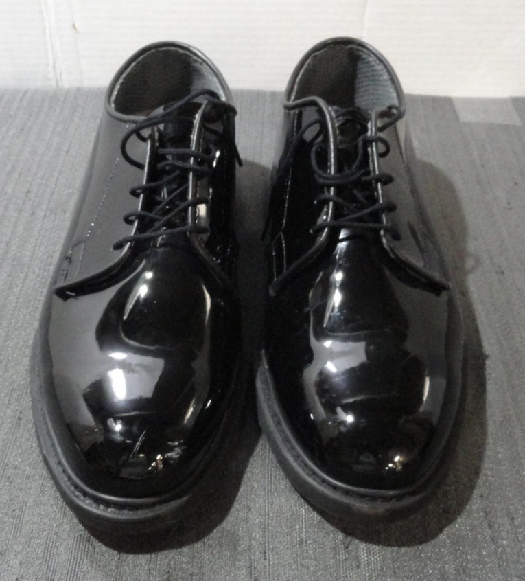 USGI BATES MILITARY AIR LITES PATENT LEATHER UNIFORM DRESS BLACK SHOES 10.5