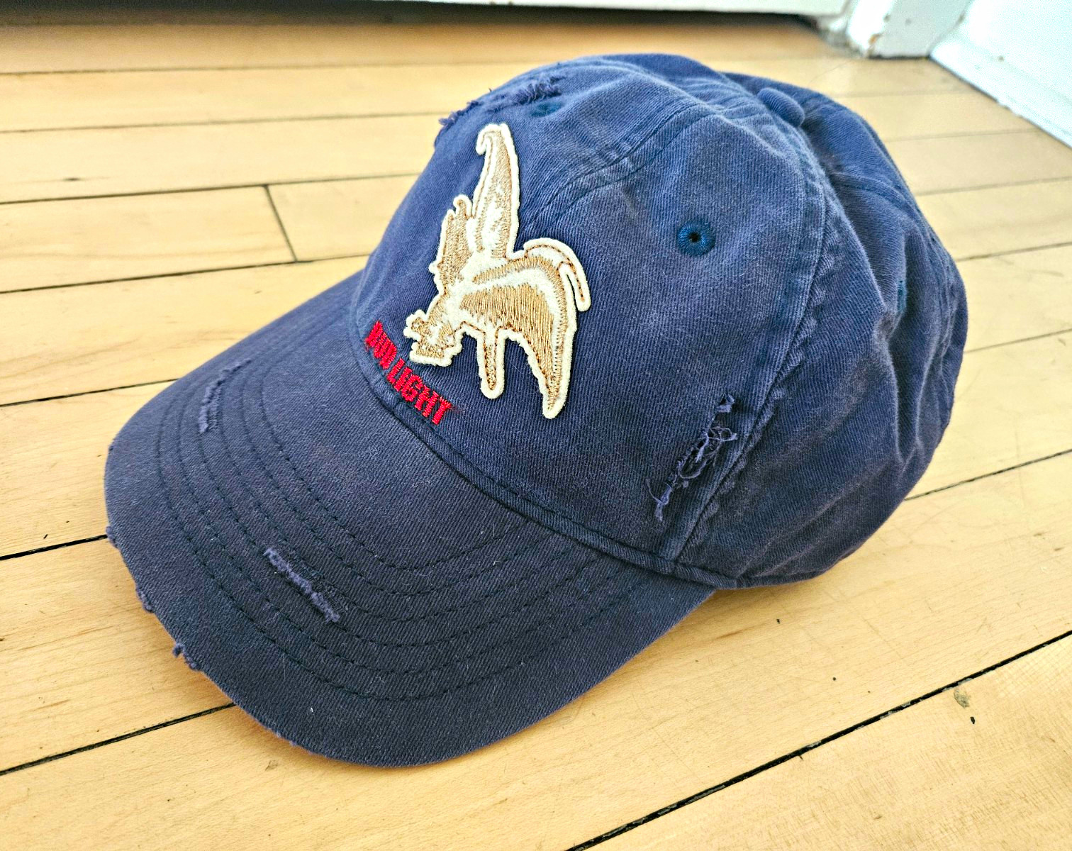 Y2K Bud Light New Distressed Navy Blue Cap