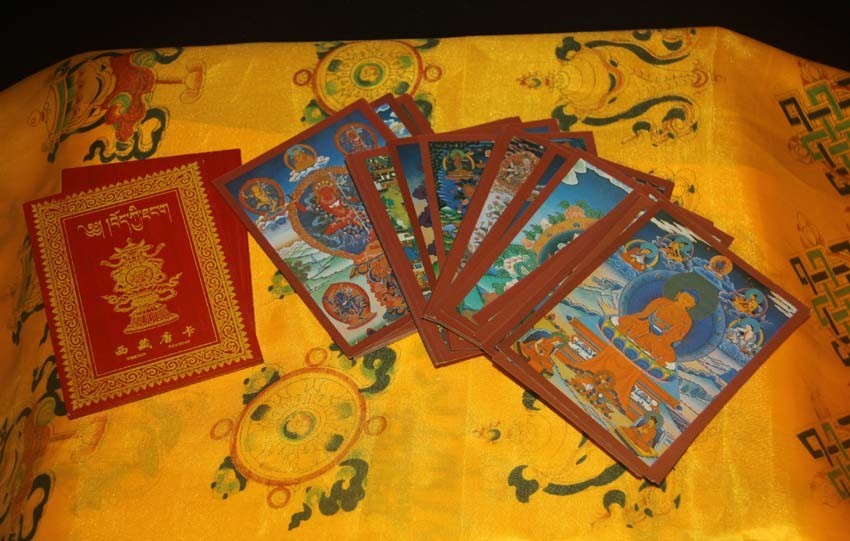 A Set 40 Piece Tibet Buddhism Paper Thangka Cards with explain for each deities A Set 40 Piece Tibet Buddhism Paper Thangka Cards with explain for each deities