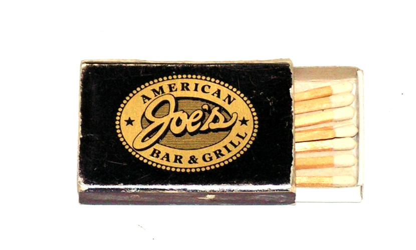 Vintage Joe's American Bar & Grill Restaurant Matchbox Boston MA