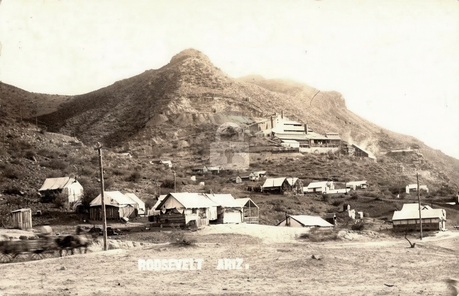 Roosevelt AZ Arizona TOWN HOMES Gila Co 1908 RPPC Photo Postcard COPY
