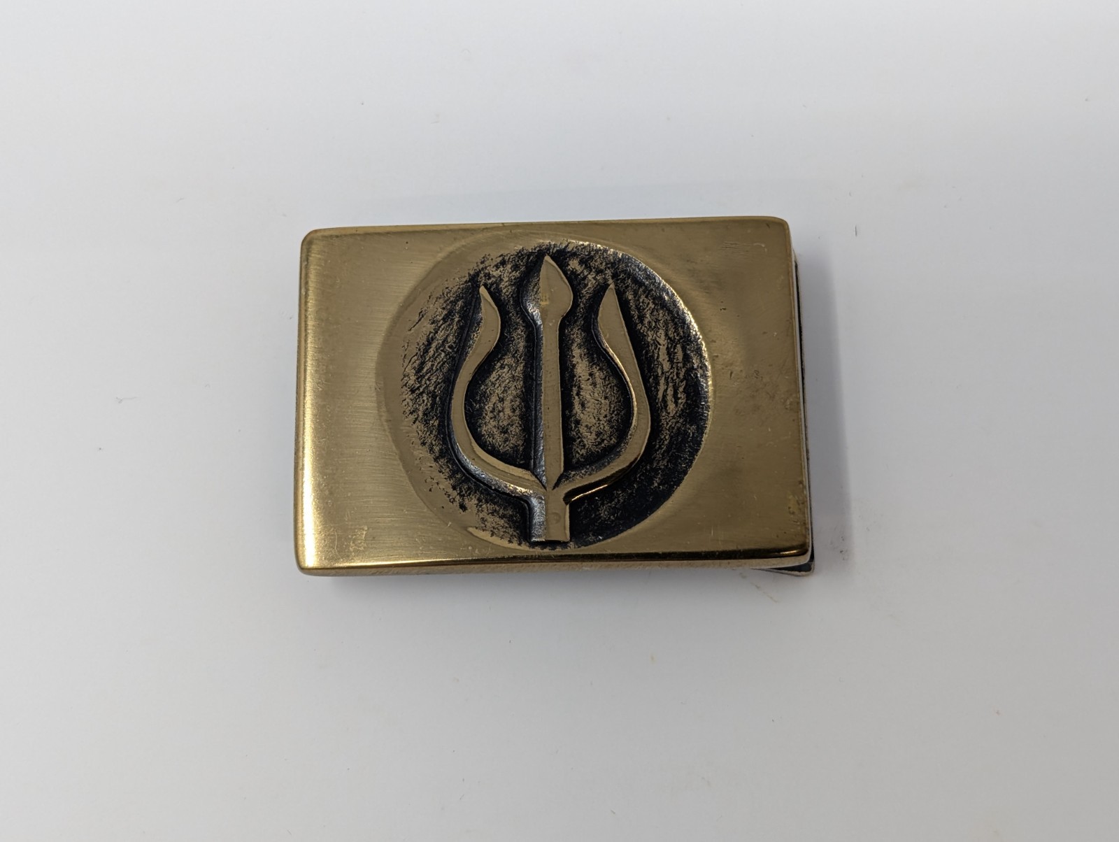 Vintage US Navy Lockheed Trident II D5 Missile Solid Brass Belt Buckle BTS NOS Vintage US Navy Lockheed Trident II D5 Missile Solid Brass Belt Buckle BTS NOS