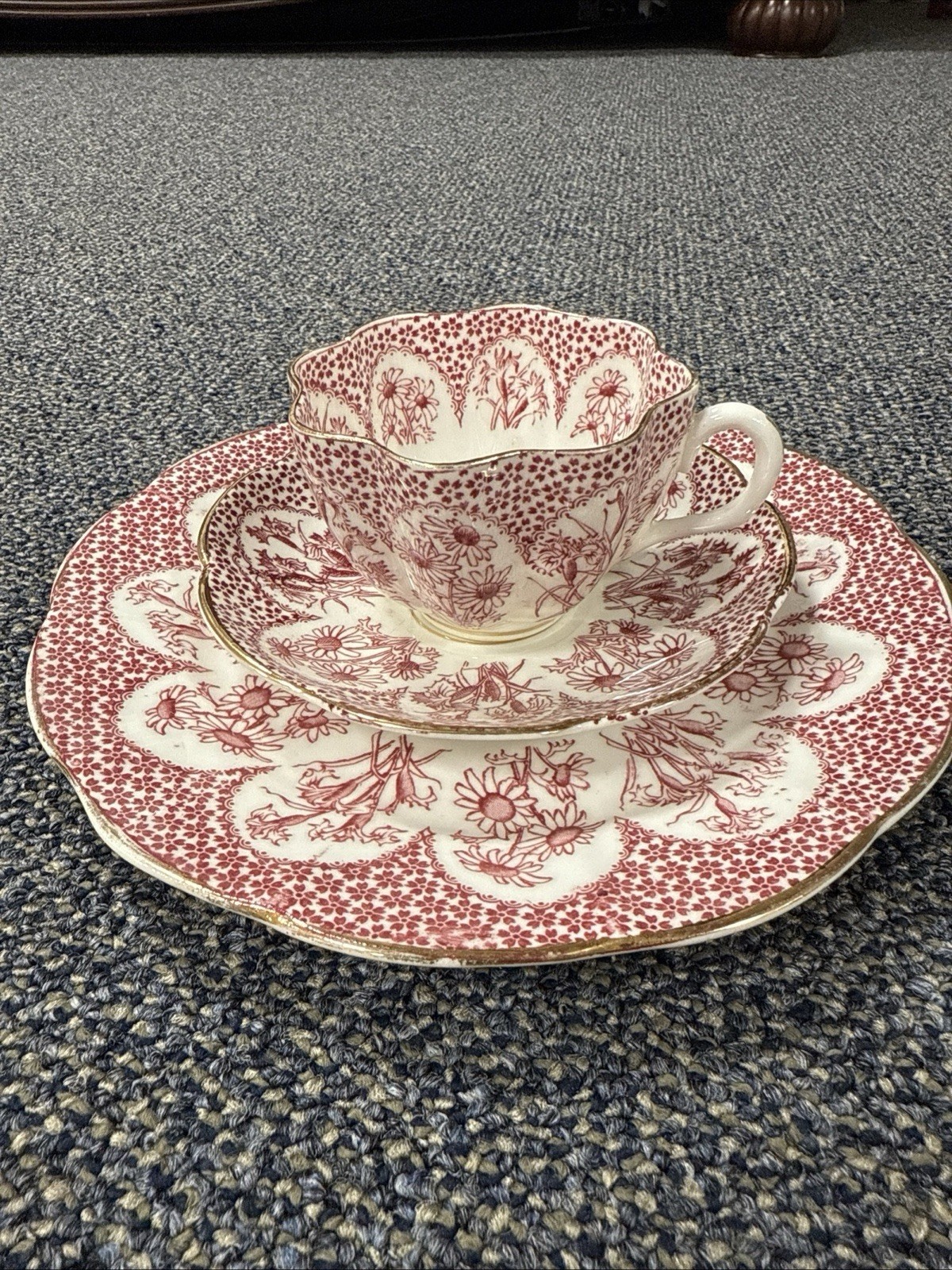 Antique Wileman Daises Pattern Tea Trio Set RN 206146