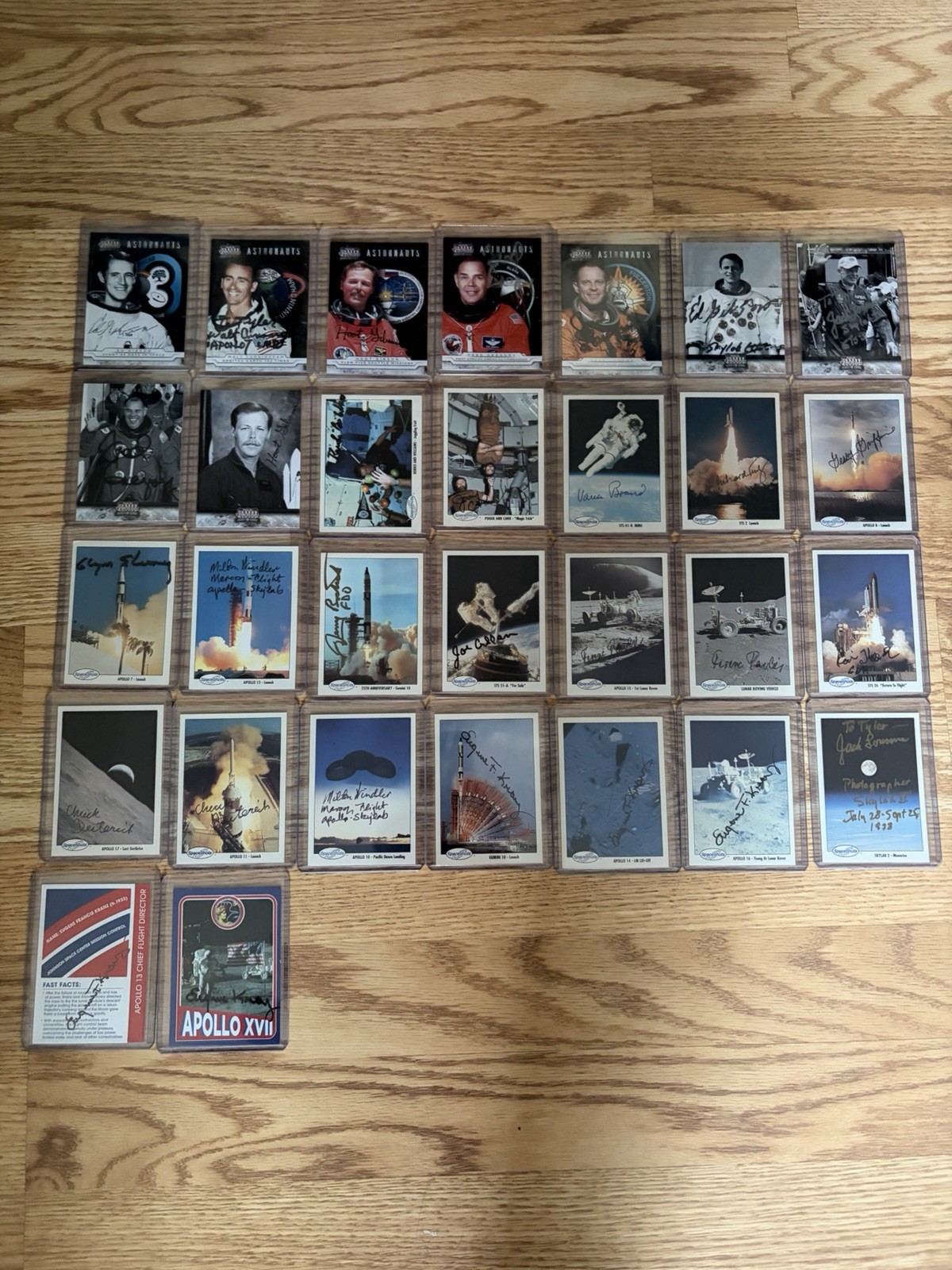 NASA Astronauts Flight Director Signed Cards Kranz Lunney Autograph Space Apollo