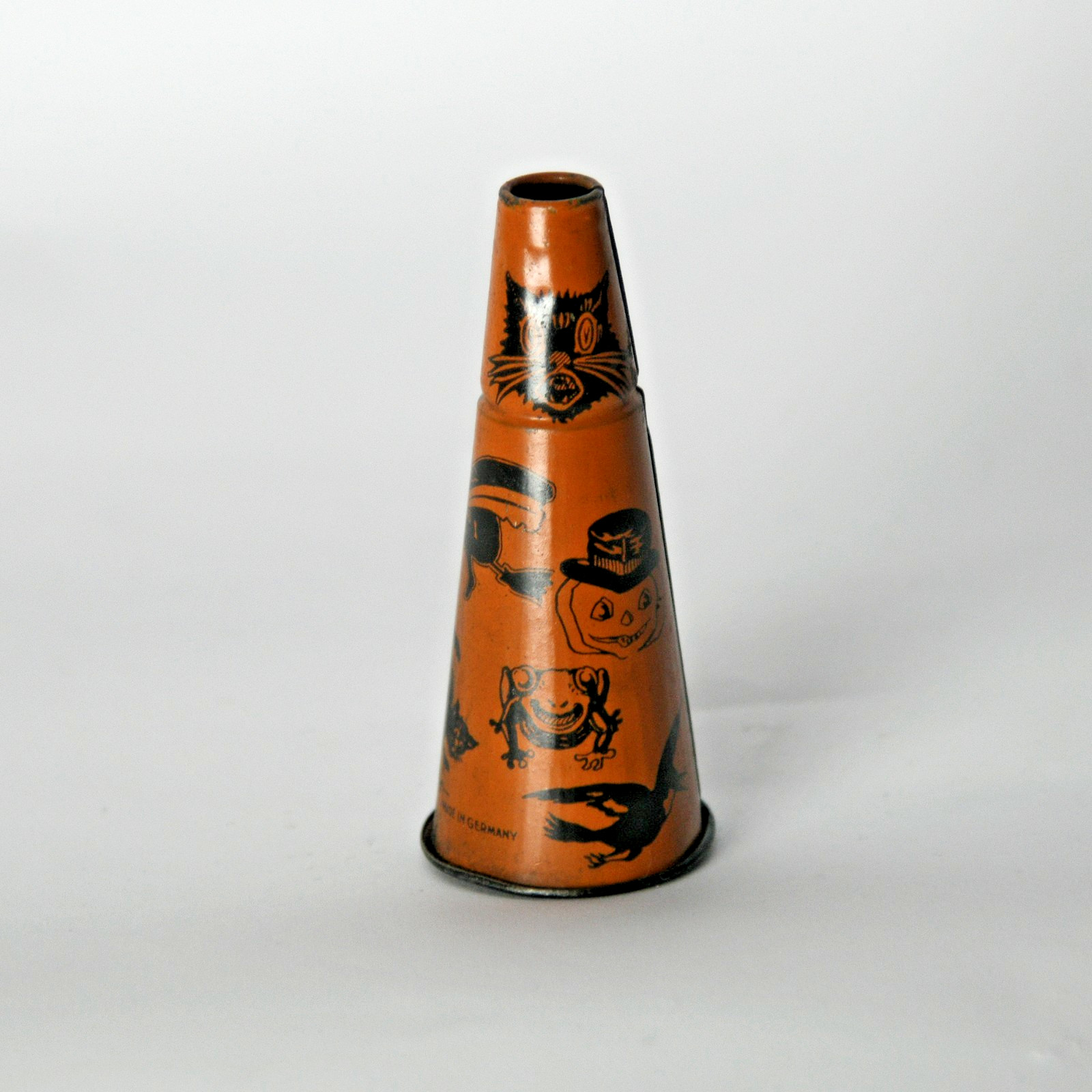 Vintage 1920s Halloween Tin Litho Horn Noisemaker, Germany