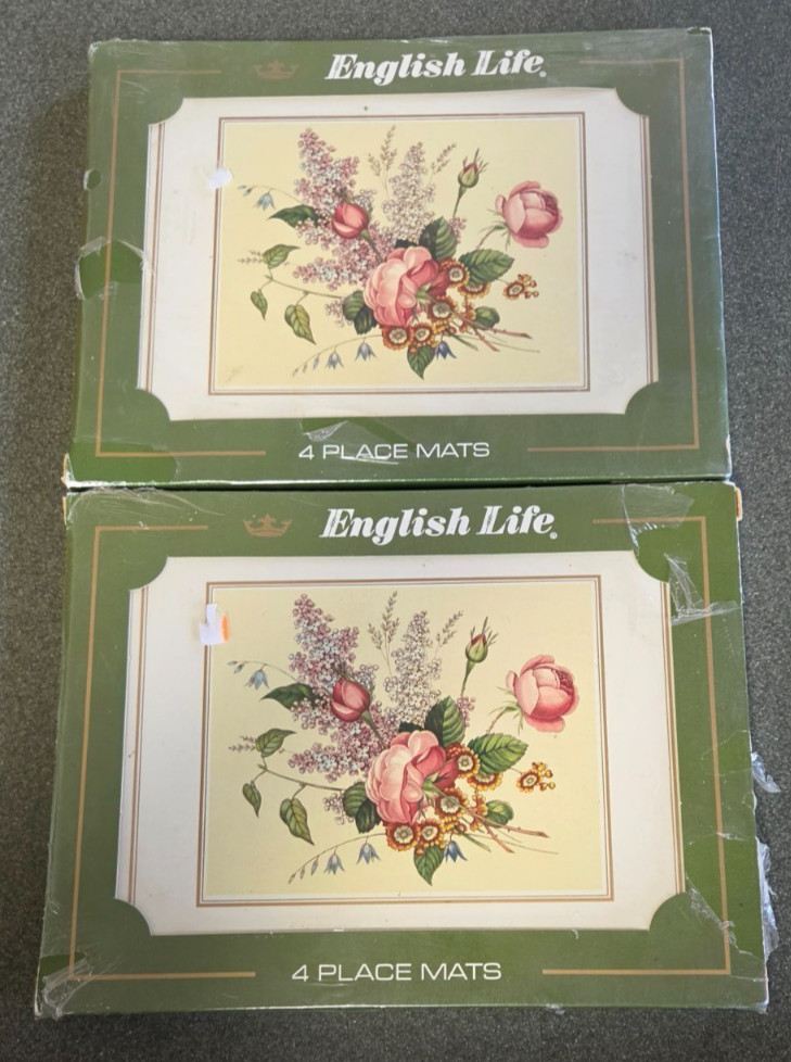 Vintage English Life Place Mats(8) By Schmid Brothers Inc- New in Box