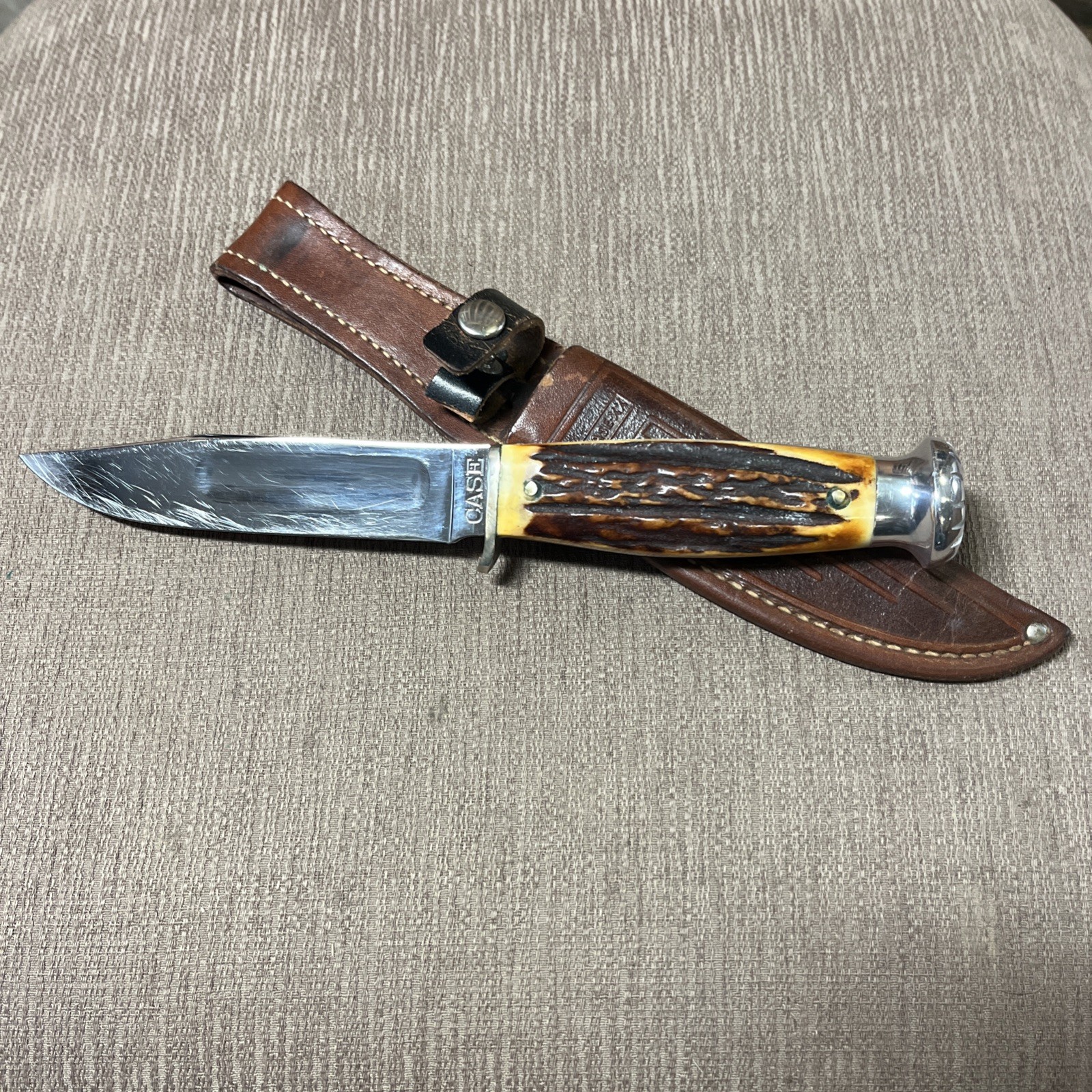 Gorgeous Vintage Case XX, Big Letter, Stag Handle, Orig. Sheath, Excellent Gorgeous Vintage Case XX, Big Letter, Stag Handle, Orig. Sheath, Excellent