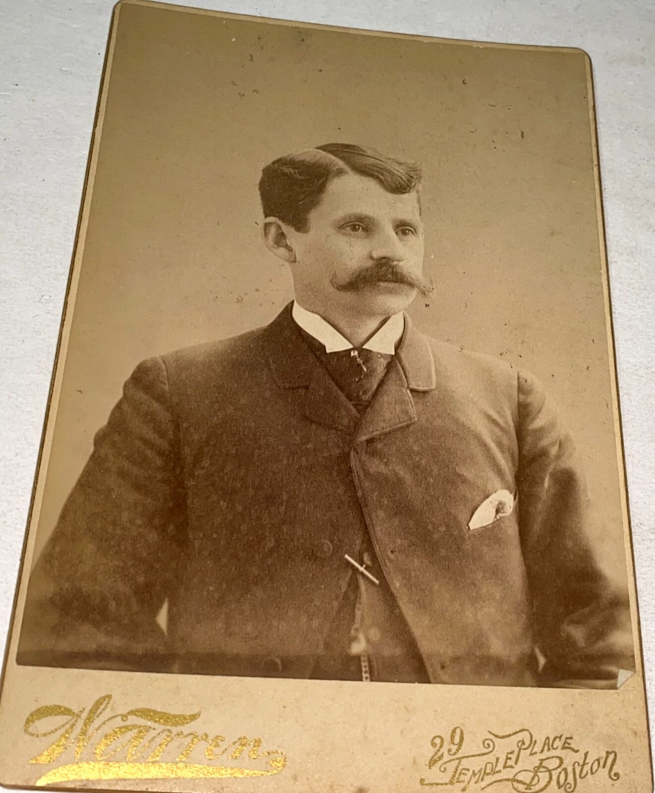Rare Antique ID\'d American Foreman Metal Worker Nelson Palmer NH Cabinet Photo