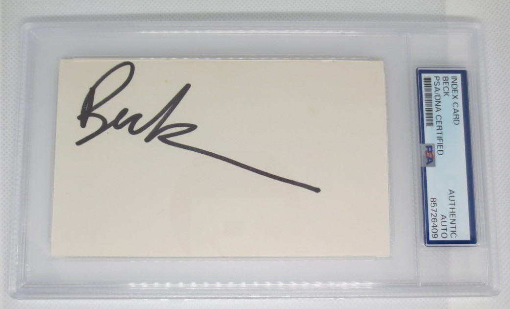 Beck musician signed autographed 3x5 card PSA authentic Loser Devil’s Haircut