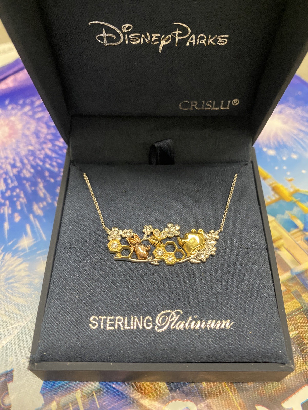 NEW Crislu Disney Winnie the Pooh Necklace - Silver NIB