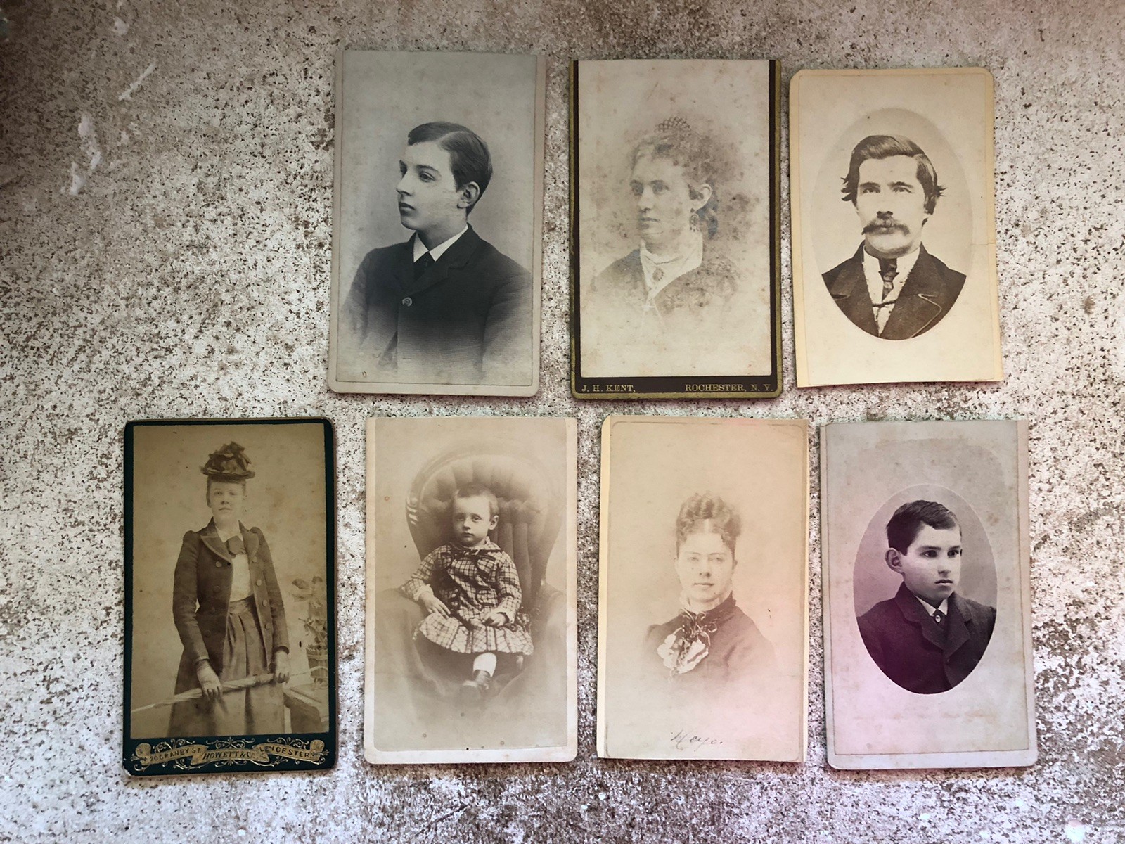 Antique Cabinet Card Photographs Photo Lot 7pcs Most From New York Portraits B&W Antique Cabinet Card Photographs Photo Lot 7pcs Most From New York Portraits B&W