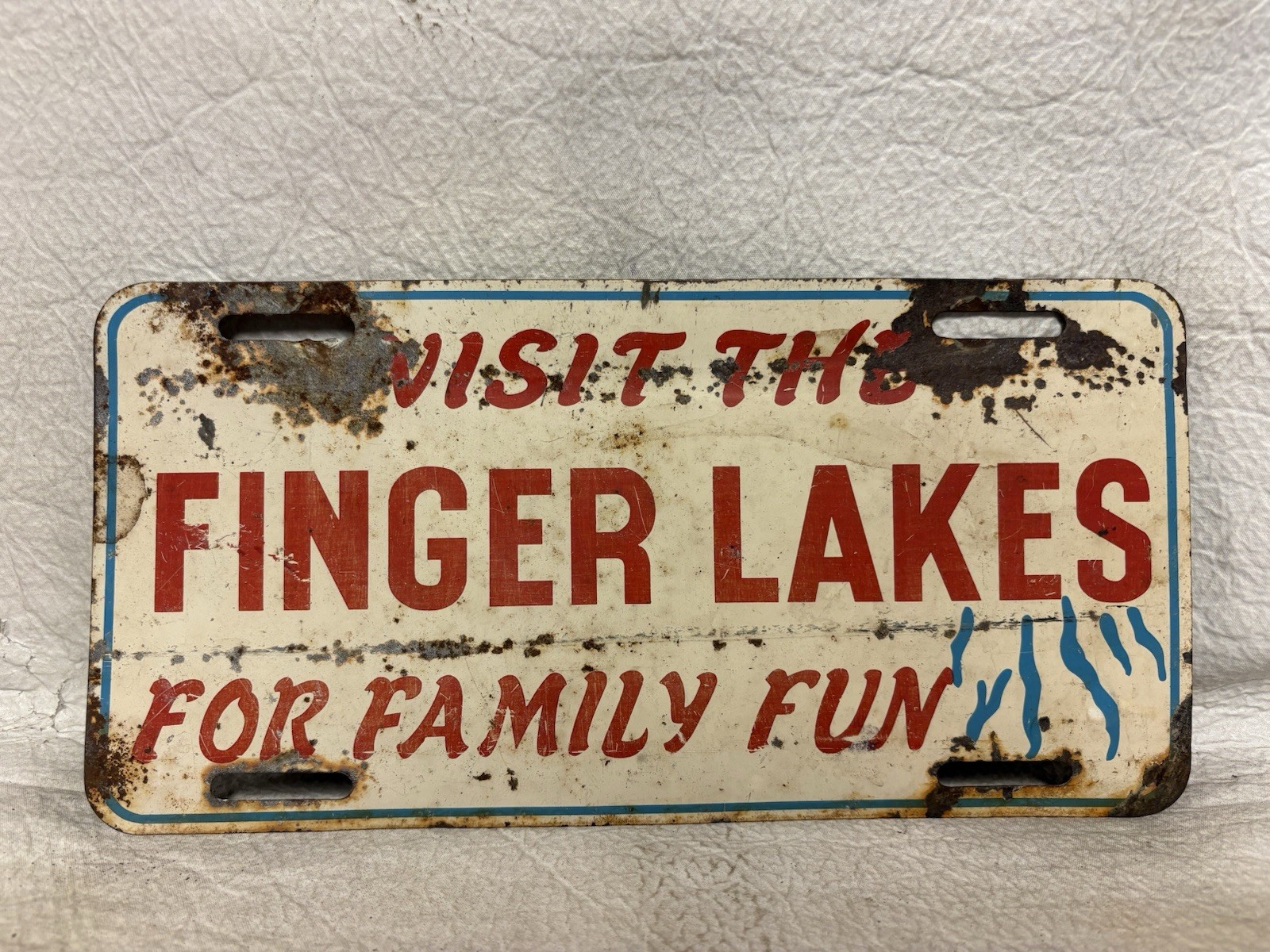 Vintage Visit The Finger Lakes For Family Fun Booster License Plate ~ New York Vintage Visit The Finger Lakes For Family Fun Booster License Plate ~ New York