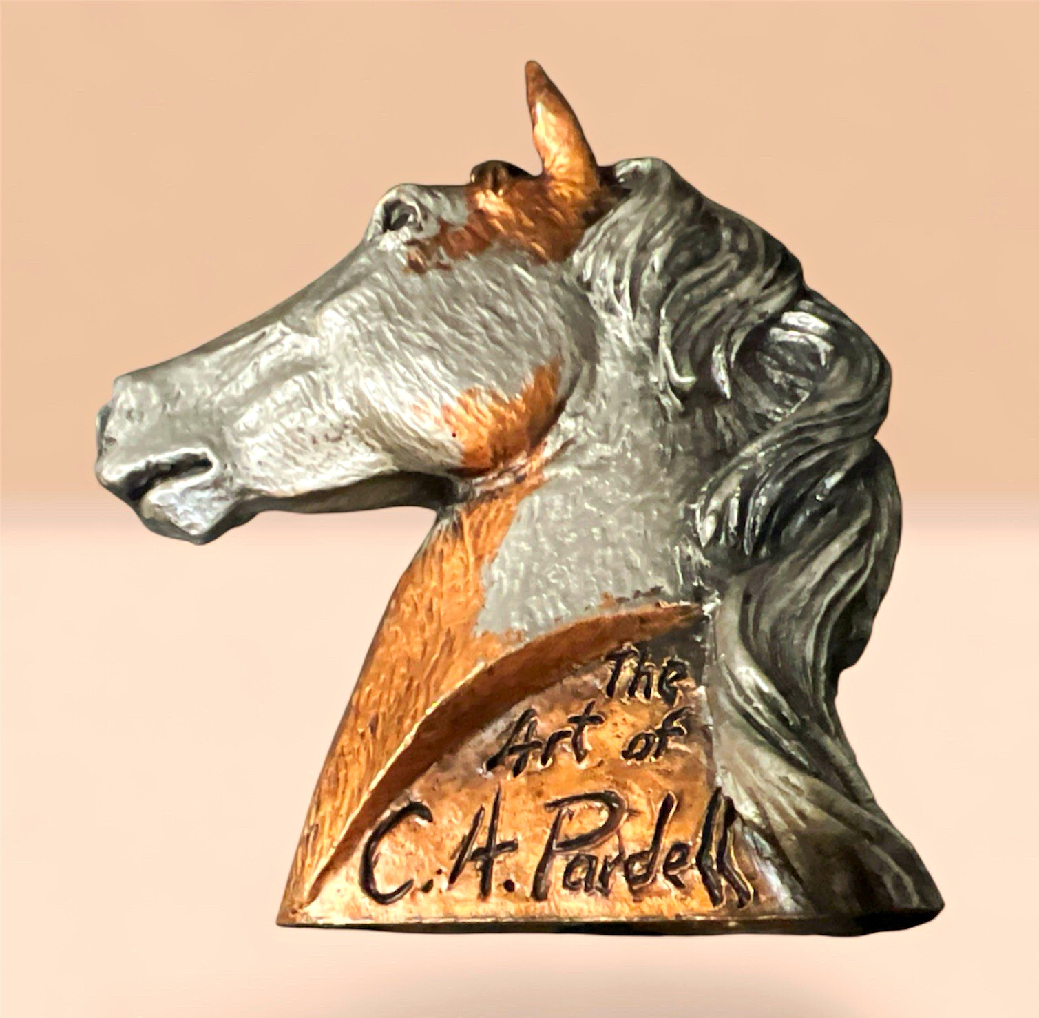 C.A. Pardell Legends Horse Head Figurine Painted Signed 1993 unique collectible