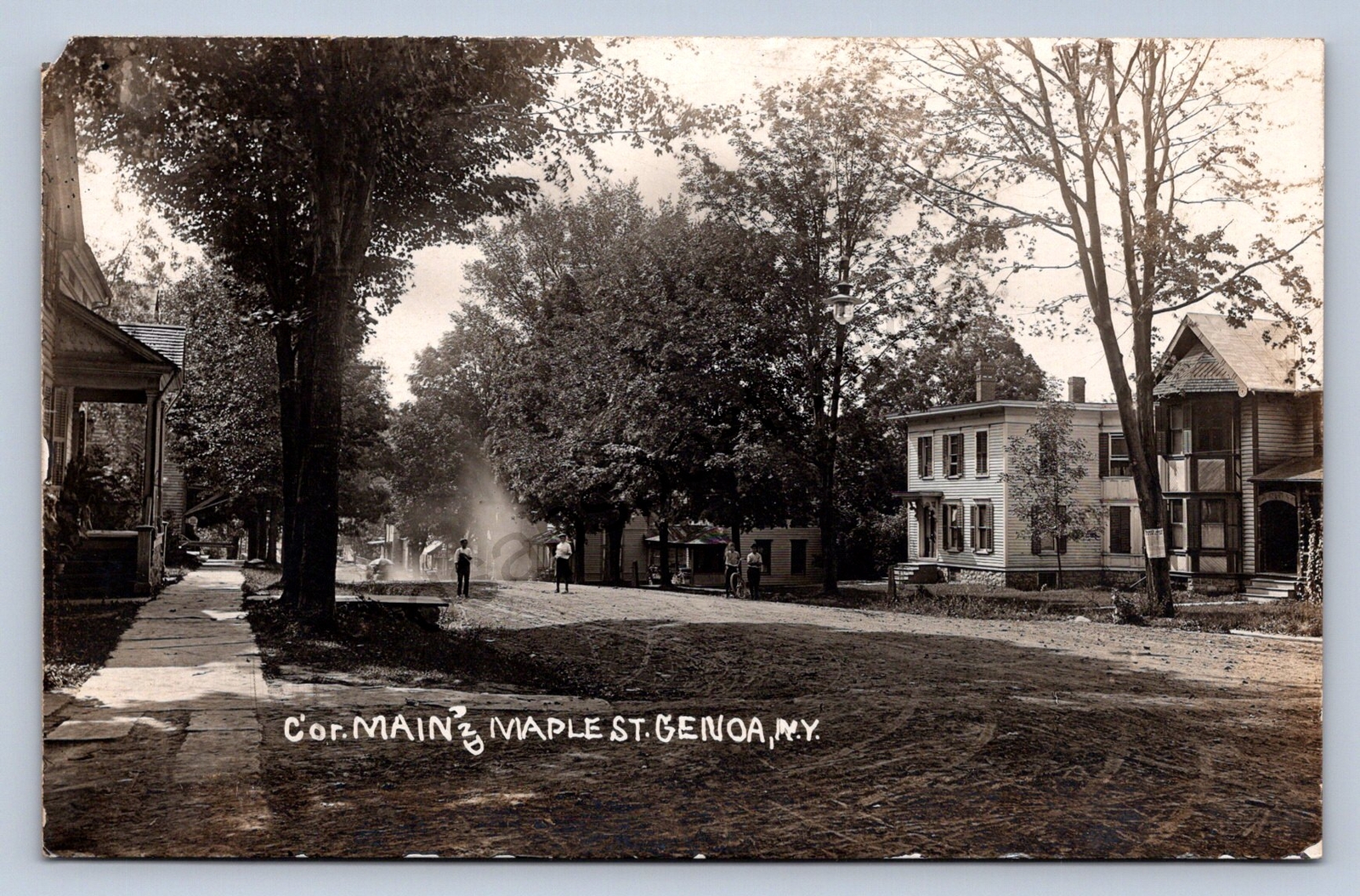 K7/ Genoa New York RPPC Postcard c1910 Main St Maple Homes 264