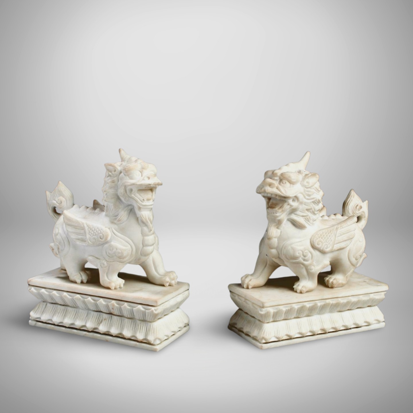 A Pair of Chinese Stone Mythical Beast Statue A Pair of Chinese Stone Mythical Beast Statue