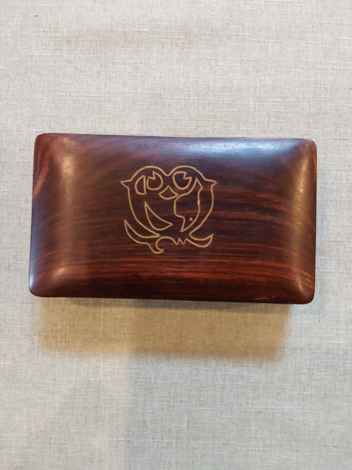 Vintage Rosewood Gold Inlaid Gift Box 5.5\