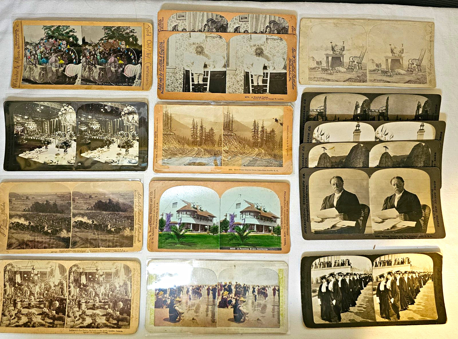 Antique Stereoview Cards Lot 15 Hand Tinted Sepia 1902 Mixed Publishers Antique Stereoview Cards Lot 15 Hand Tinted Sepia 1902 Mixed Publishers