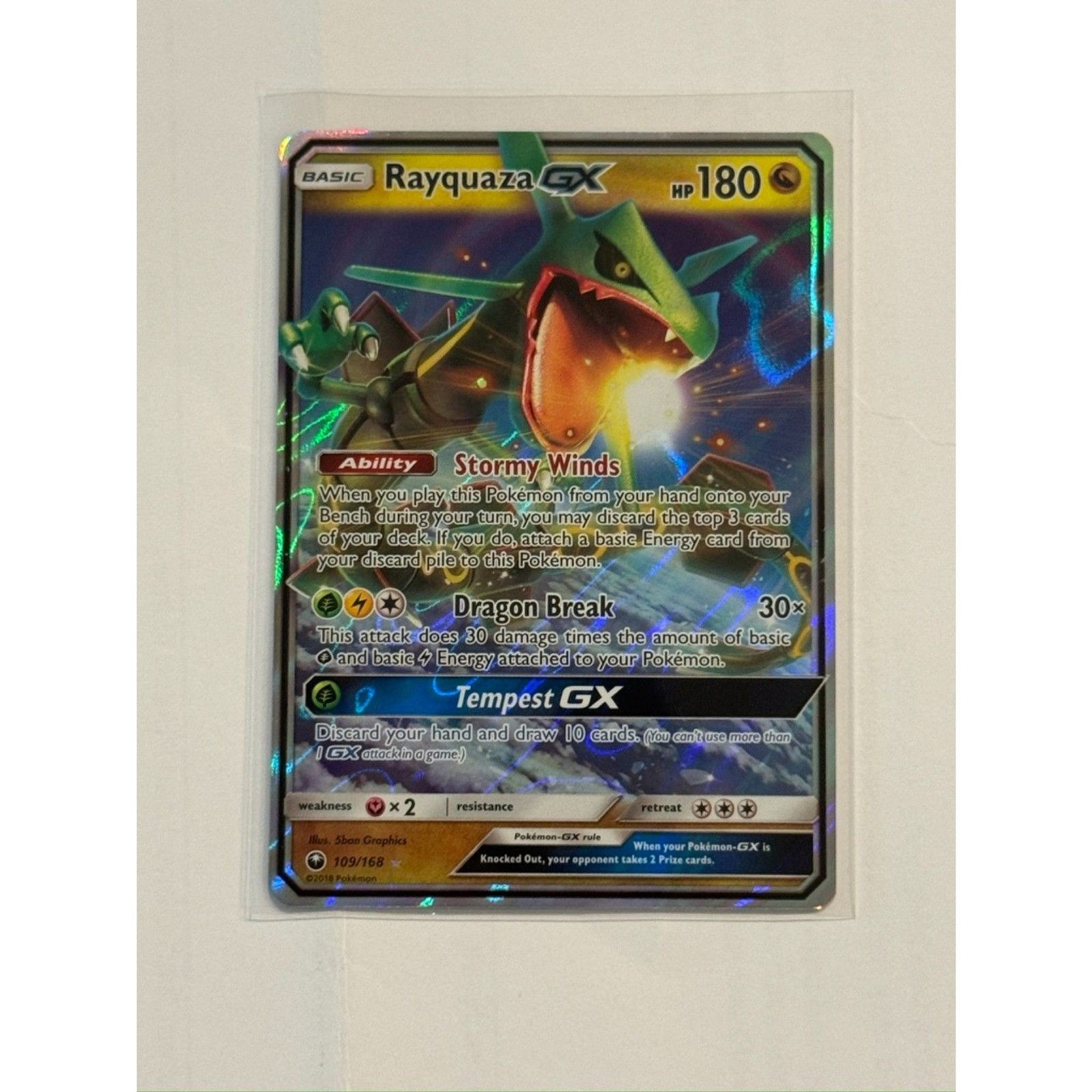 Pokemon Rayquaza GX 109/168 Celestial Storm Holo Ultra Rare TCG Card