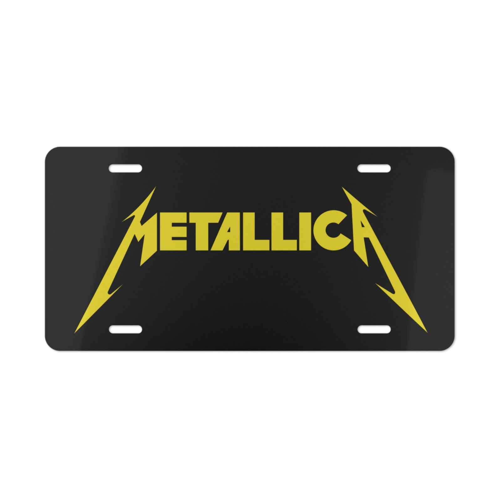 Metallica Black Yellow Car Front License Plate Tag Vanity Style - NEW