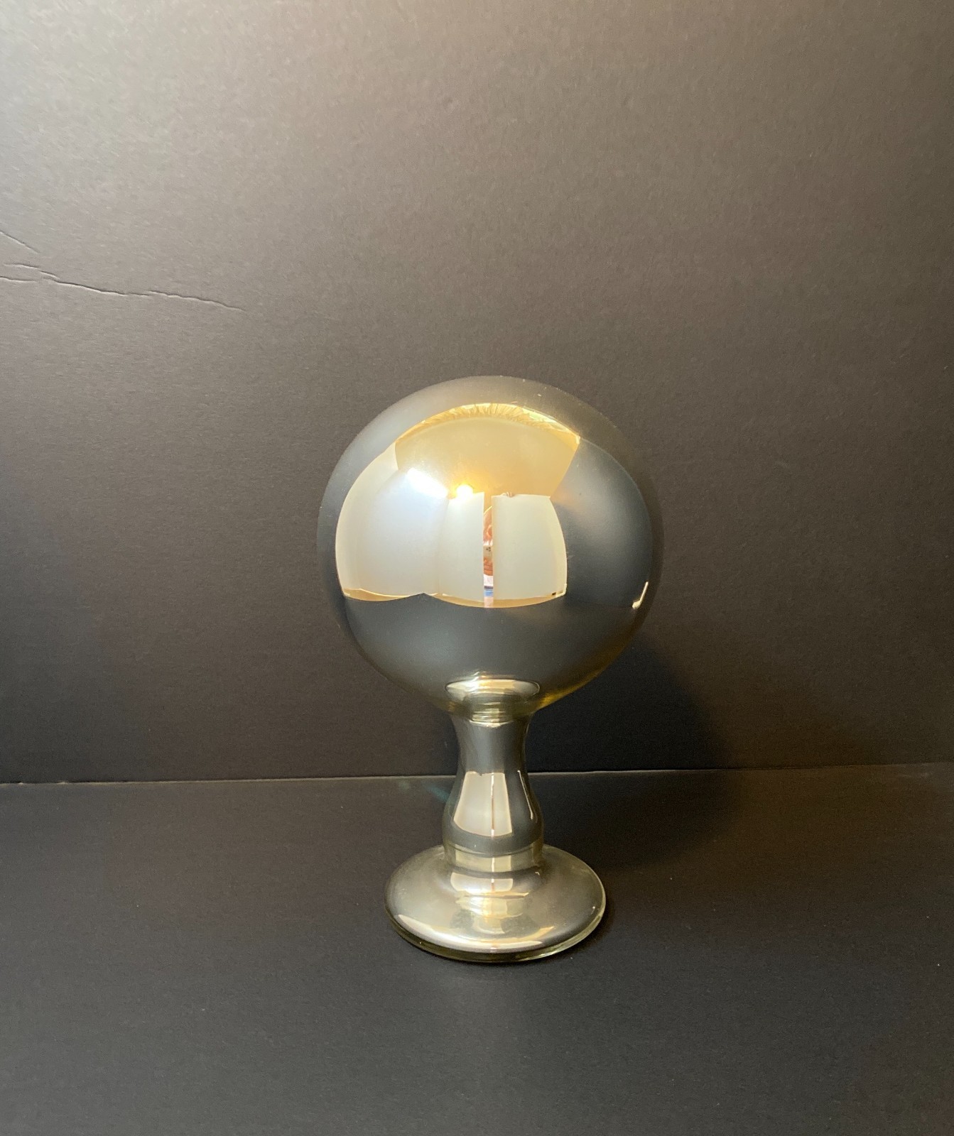 19th C Mercury Glass Butler Ball Gazing Ball Rare 10