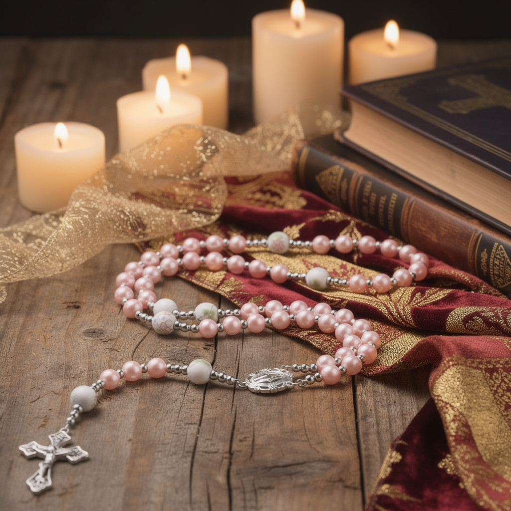 Delicate Pink and Floral Rosary