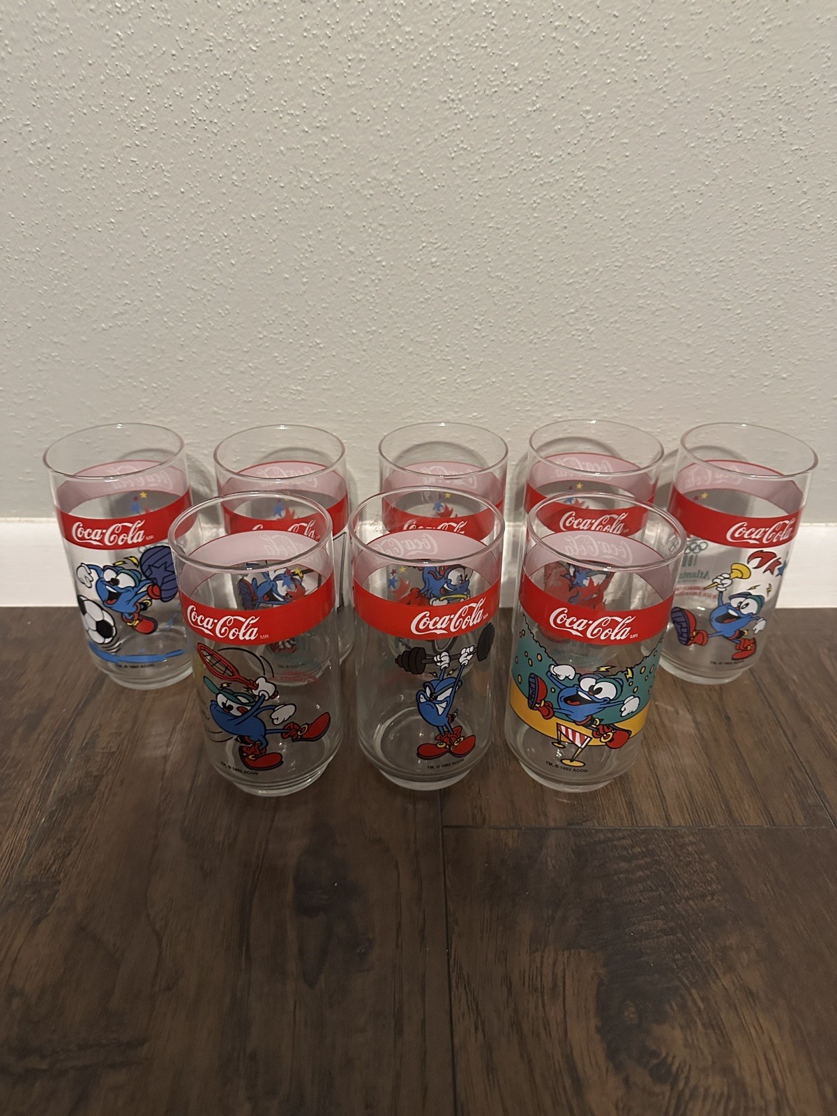 1996 Atlanta Olympics Coca-Cola glass cups Rare Set of 8 1996 Atlanta Olympics Coca-Cola glass cups Rare Set of 8