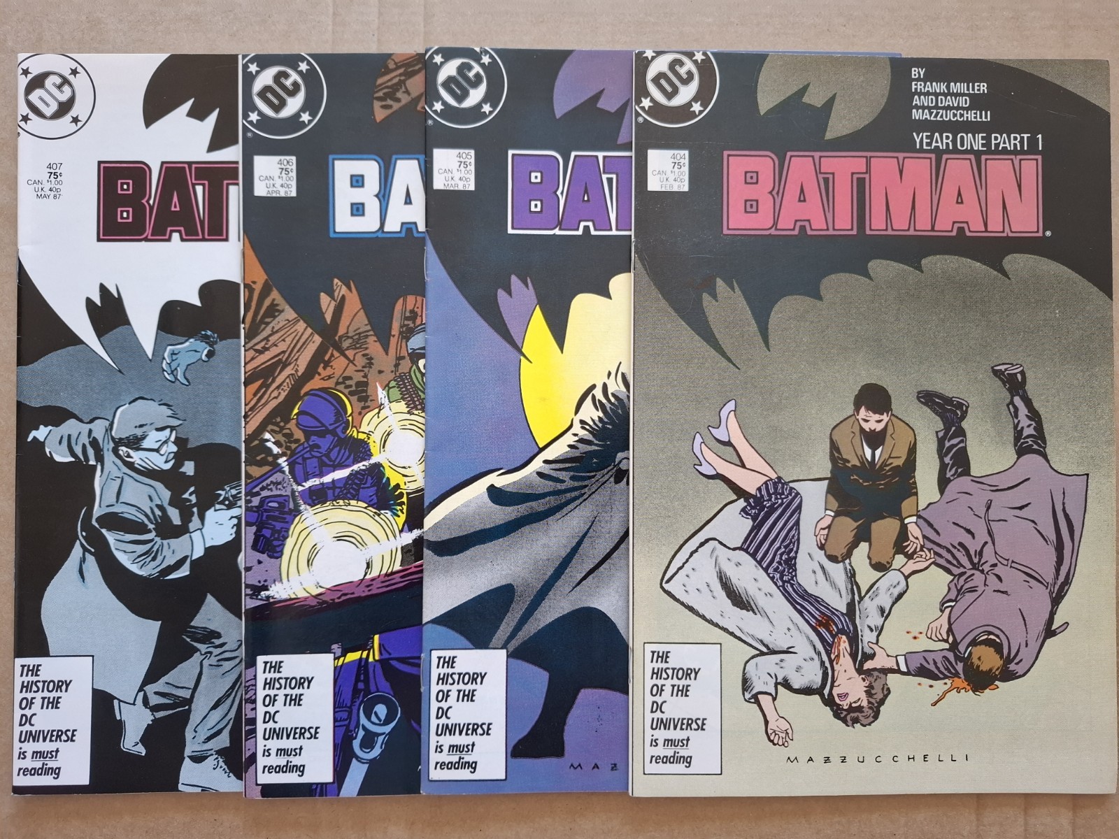 Batman Year One 404 405 406 407 Mazzuchelli 1987 DC 404-407 1-4 Lot Of 4
