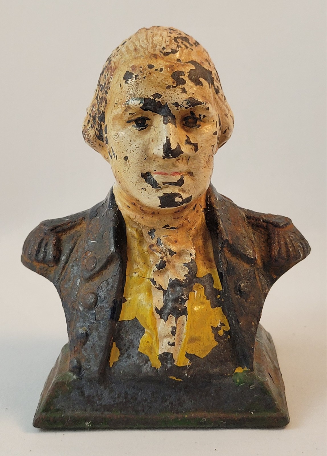 Antique Hubley George Washington Bust Cast Iron Still Bank Circa 1914