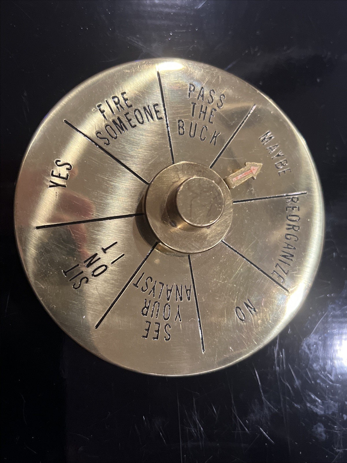Vintage Solid Brass Executive Desktop Decision Maker 70s-80s