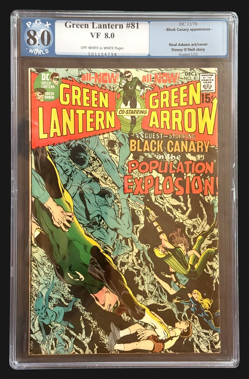 Green Lantern #81 PGX 8.0 Neal Adams Black Canary 1970 DC O'Neil Bronze Age