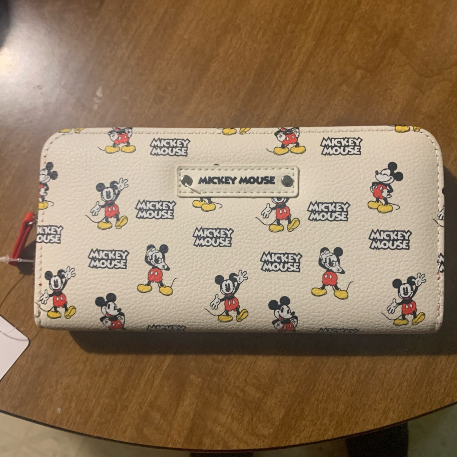Mickey Mouse White Wallet 8” Long