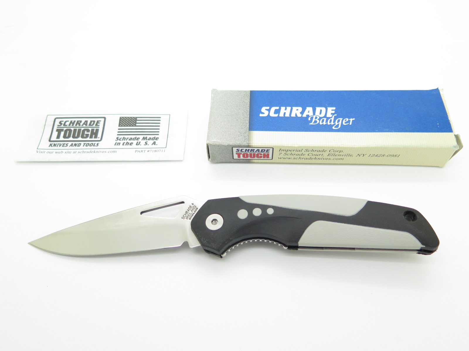 Vintage Schrade Badger Ireland Linerlock Folding Pocket Knife Vintage Schrade Badger Ireland Linerlock Folding Pocket Knife