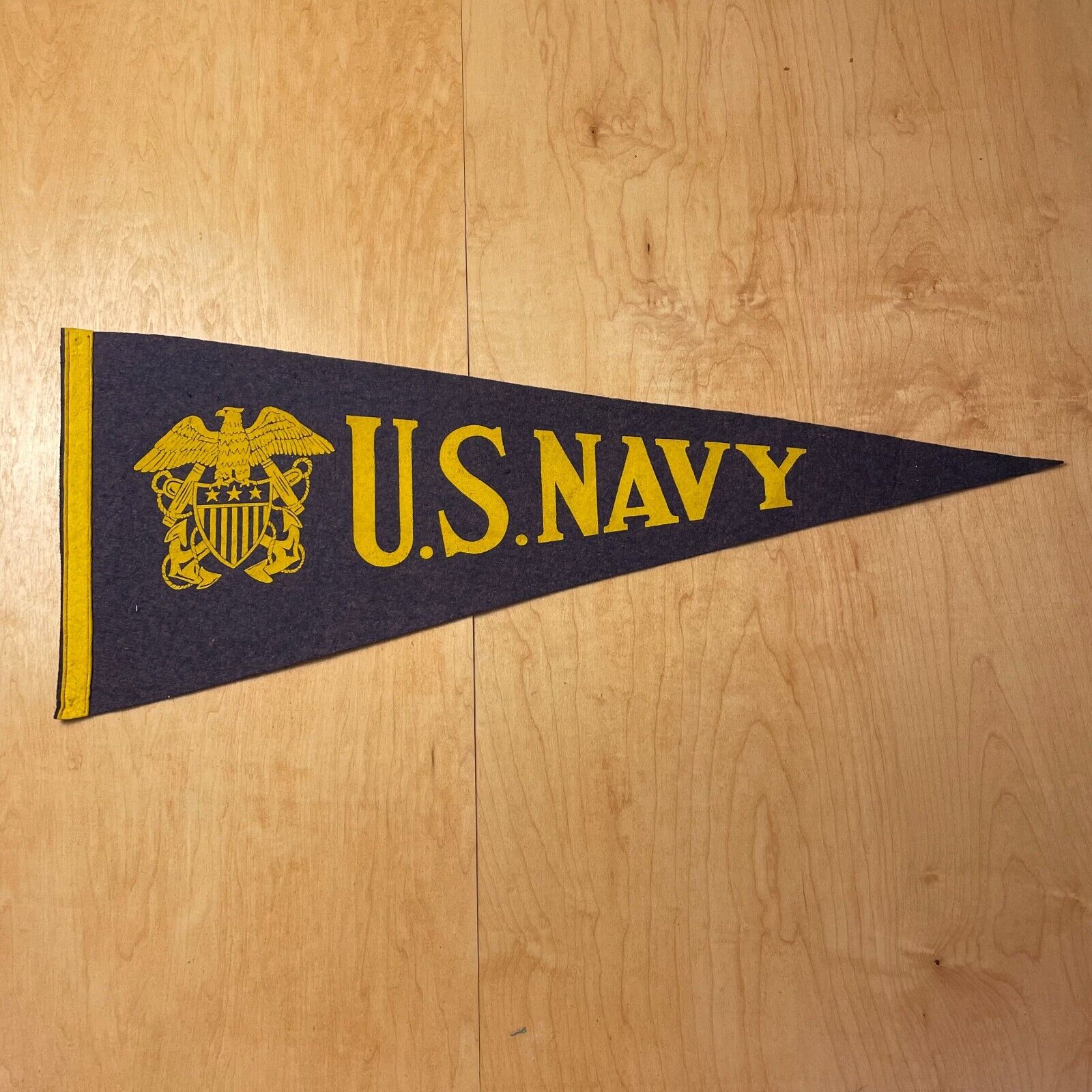 Vintage 1950s US Navy 12x28 Felt Pennant Flag