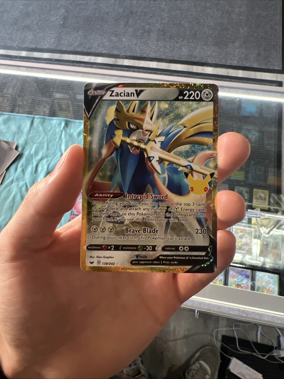 Zacian V 138/202 Swsh01: Sword & Shield Holo 30th