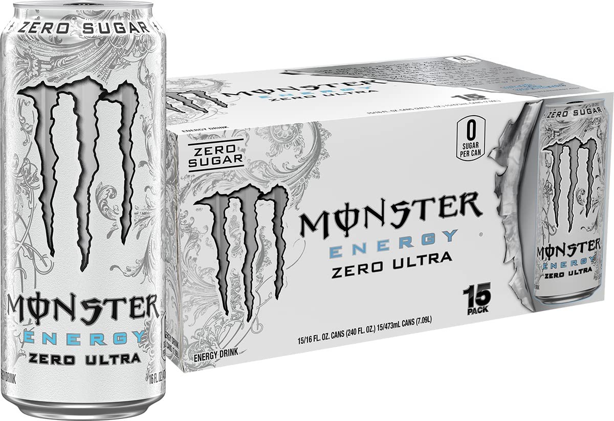 Monster Energy Zero Ultra, Sugar Free Energy Drink, 16 Ounce | Pack of 15 Fresh Monster Energy Zero Ultra, Sugar Free Energy Drink, 16 Ounce | Pack of 15 Fresh