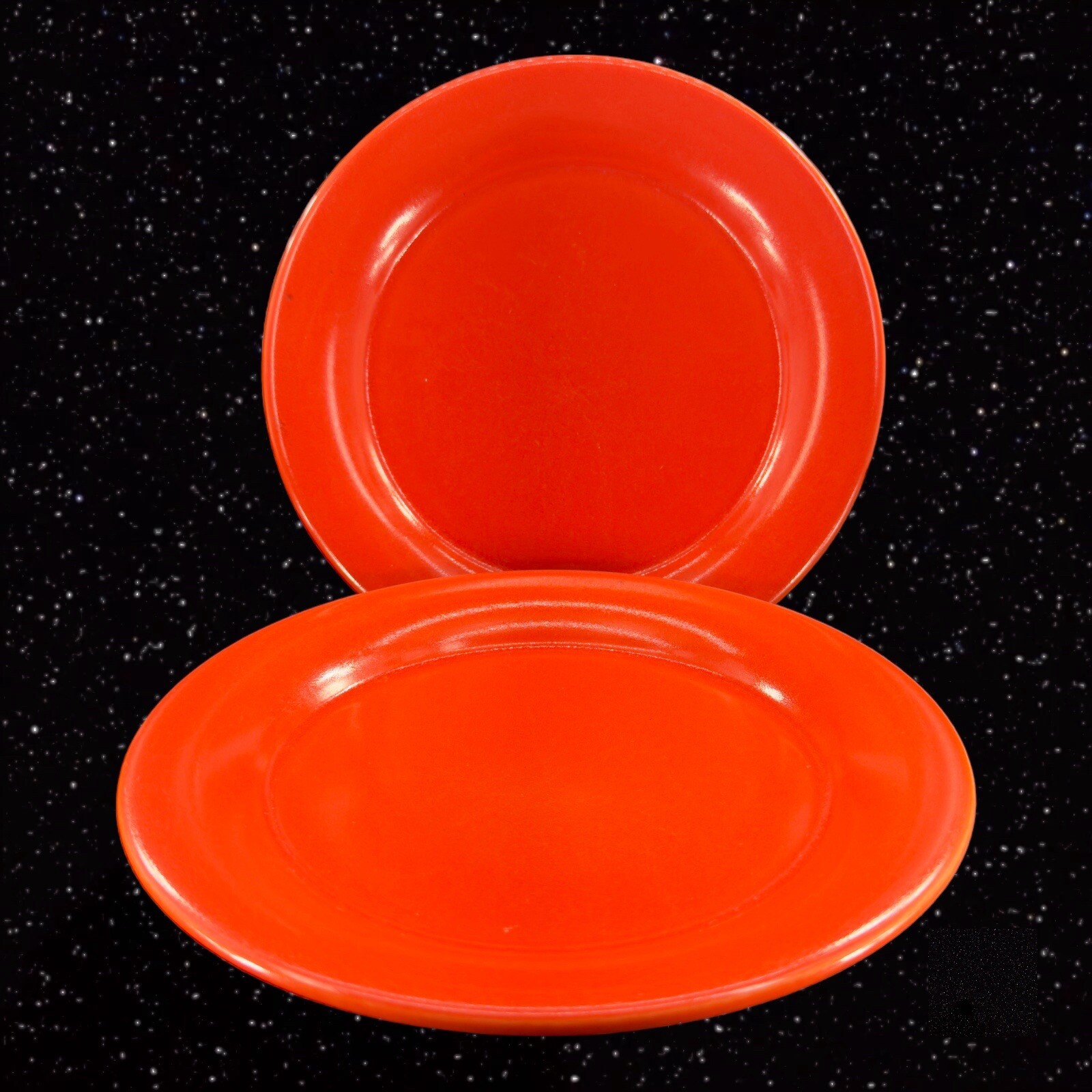 Rare Franciscan FIRE DANCE Red Plate Dish Set 2 Earthenware 1970s Ceramic VTG Rare Franciscan FIRE DANCE Red Plate Dish Set 2 Earthenware 1970s Ceramic VTG