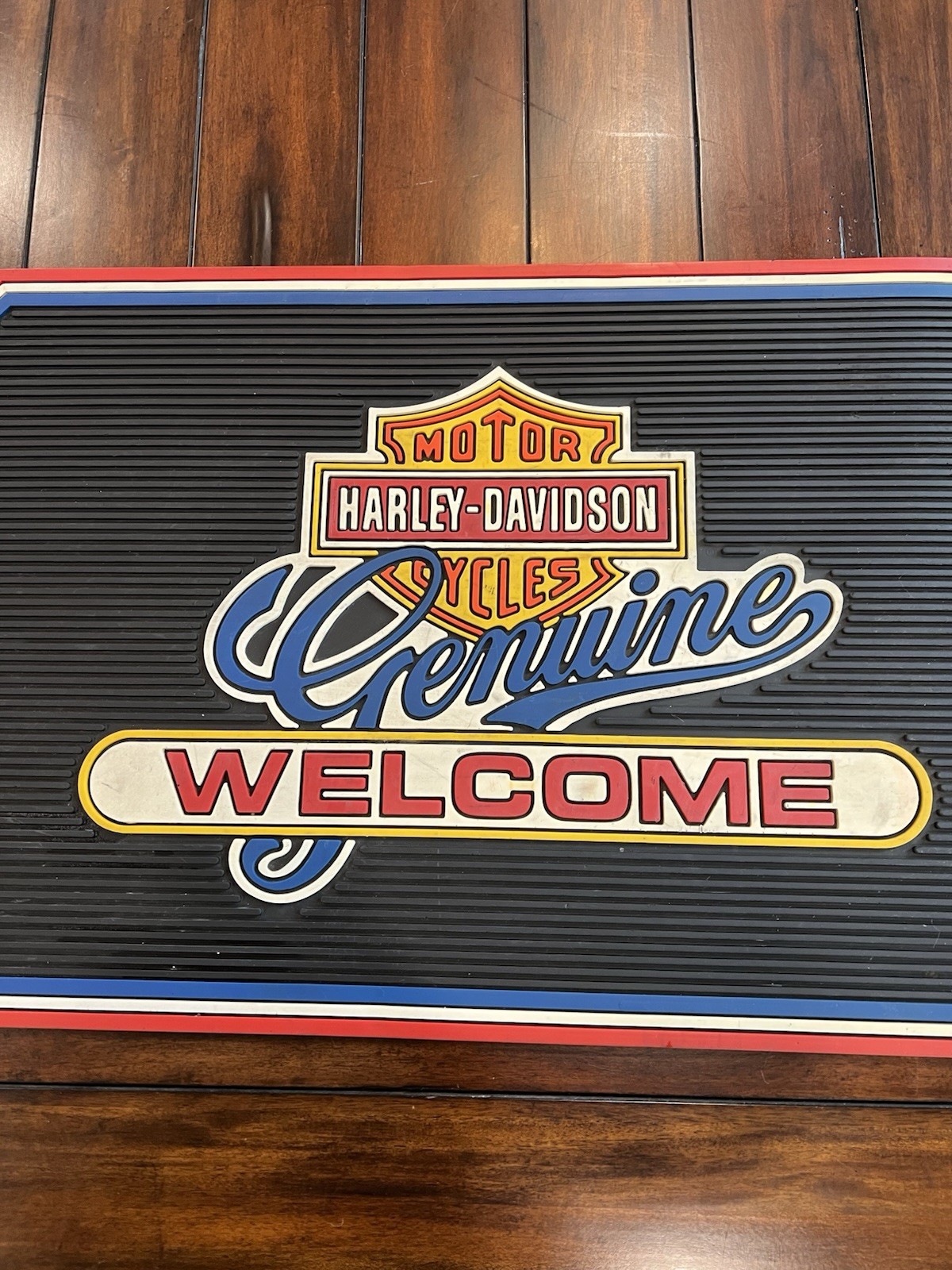 Vintage 1970\'s Harley Davidson Rubber Rug/Mat 35\
