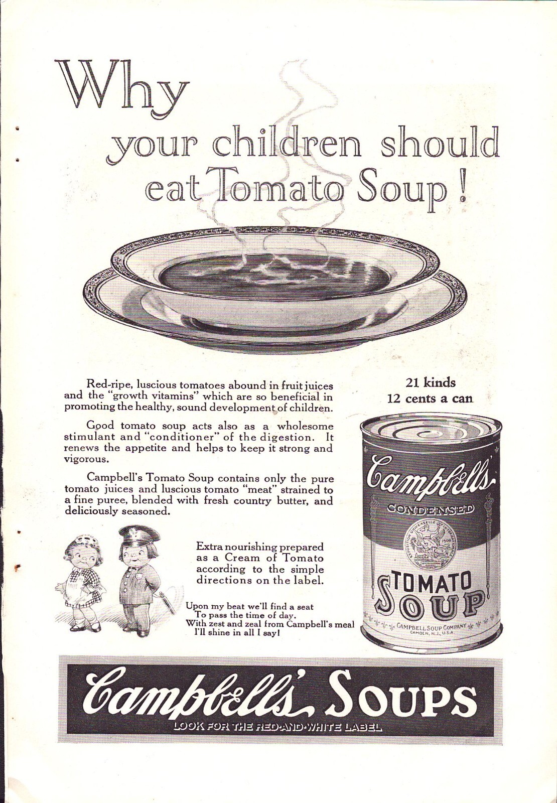 1925 Campbell\'s Tomato Soup/AT&T bell System Print Ad