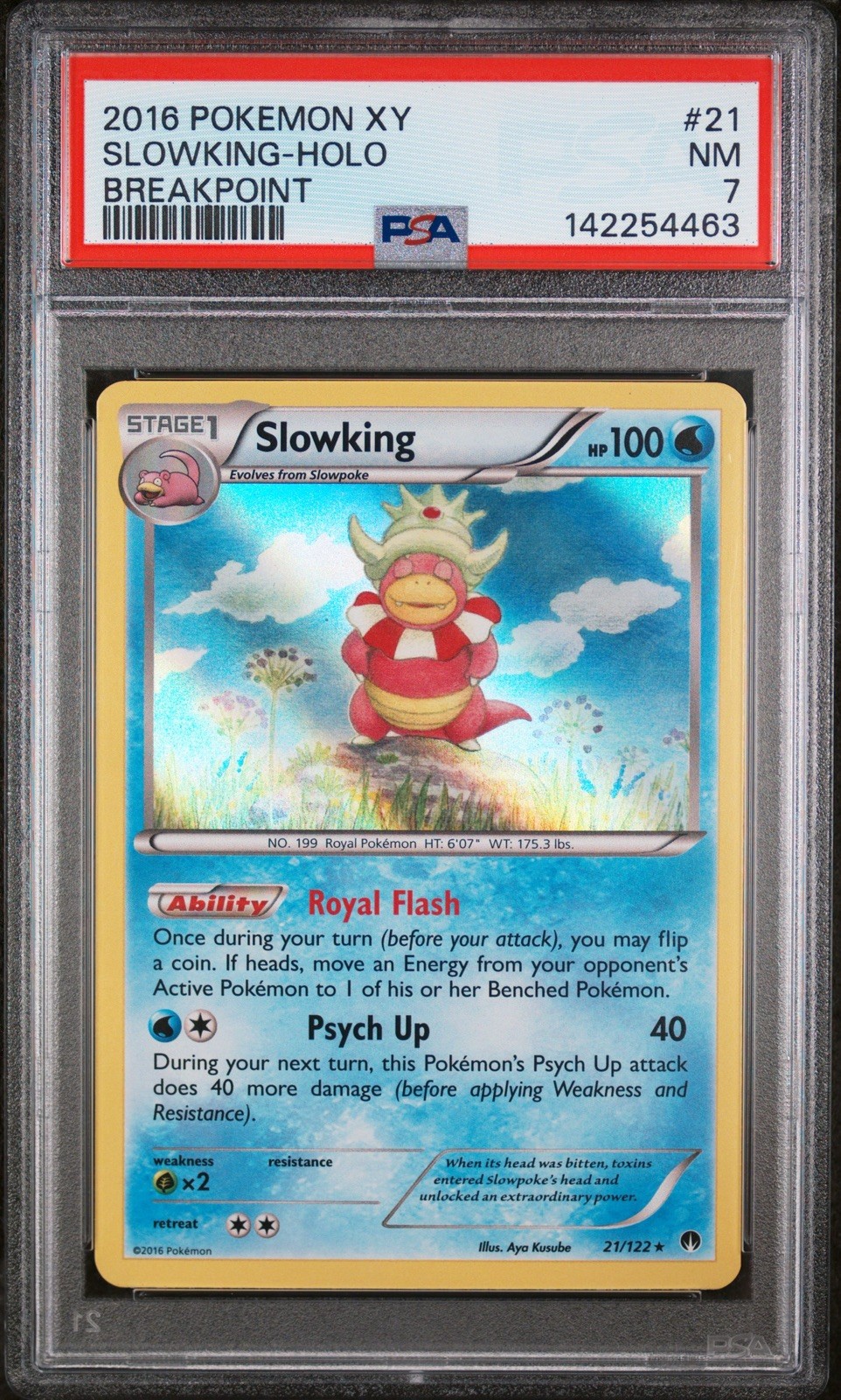 Pokémon TCG Slowking 21/122 Holo Rare XY Breakpoint 2016 PSA 7 New Cert