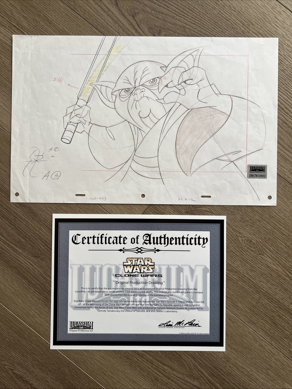 2004 Star Wars Clone Wars Production Art Yoda 003-212