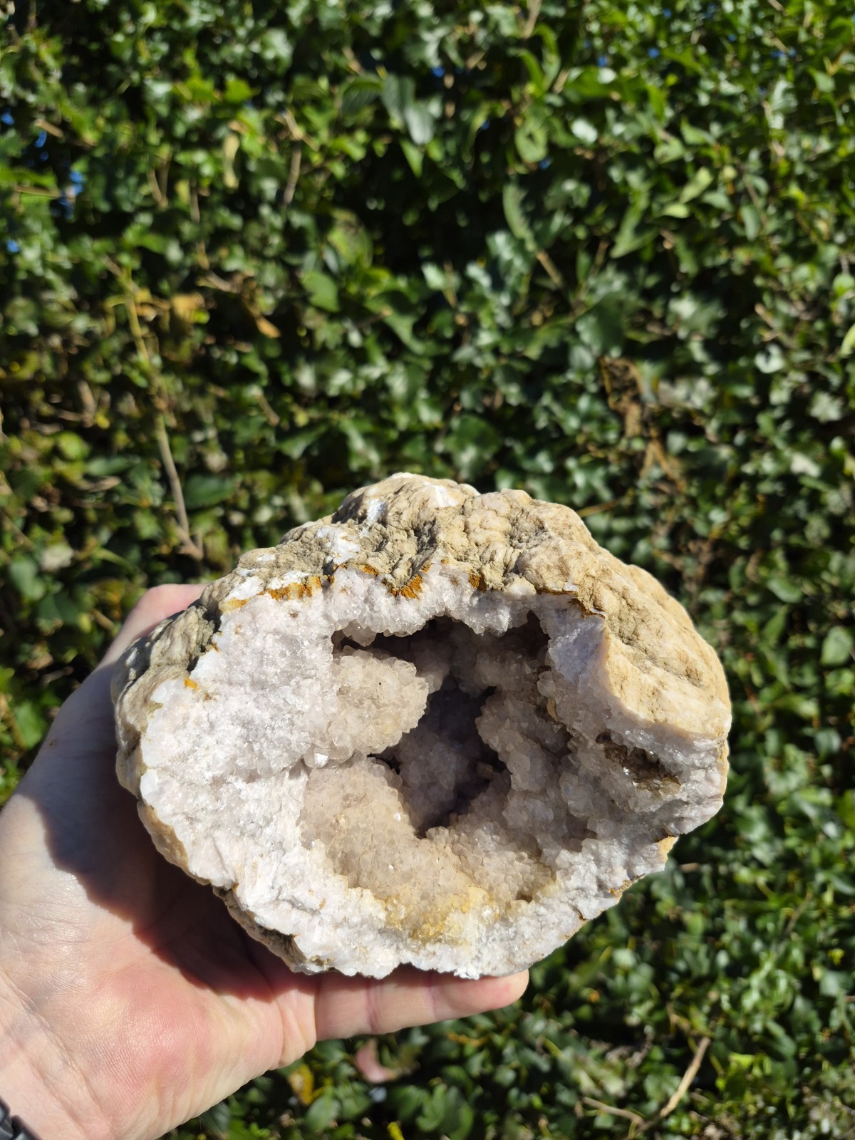 Huge 8 Lb Quartz Geode Half Natural Sparkling Crystal Cave Display Specimen 🔥