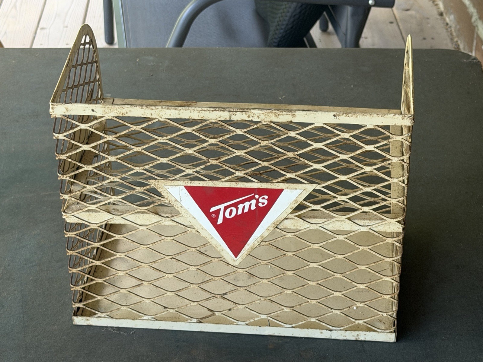 Vintage Tom's Peanut Snack Counter Top Display Rack Shelf Advertising 13.5x11x9”